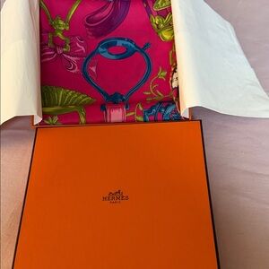 Hermès Pink and Green Scarf